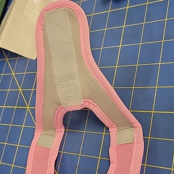 Pink & Gray Mesh Pet Buckle & Velcro Harness 12"/13" Around 6" Length - Picture 3 of 11